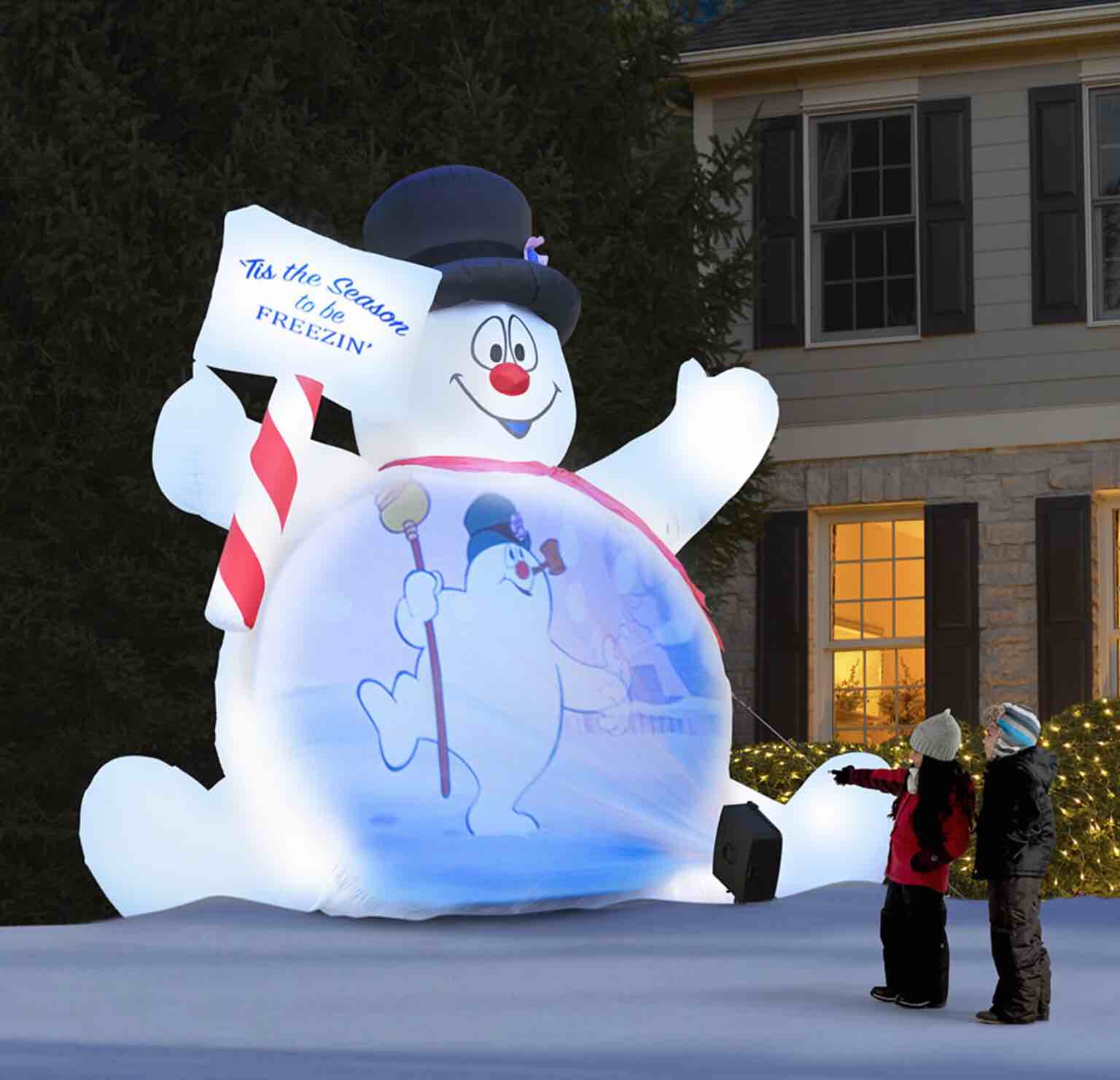 the video projecting 10' frosty the snowman