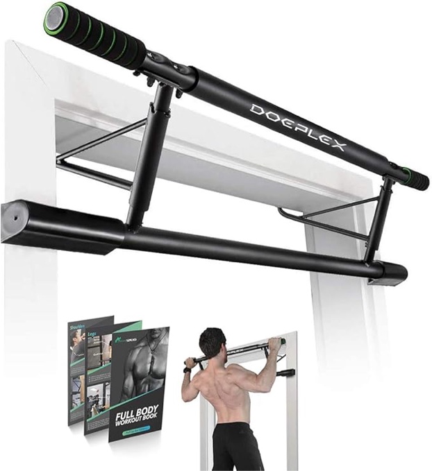 Multi-Grip Pullup Bar with Smart Larger Hooks - USA Original Patent, Designed & Shipped