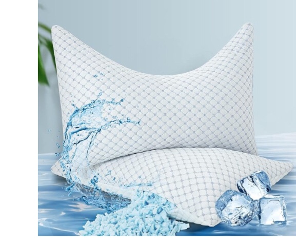 2023 Upgrade) Neck and Shoulder Pain Relief Pillow, Cooling with Ice Silk and Rayon Sides, King Size Set of 2