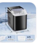New, Countertop Ice Maker, ZBJ-PP10A-BK, Black