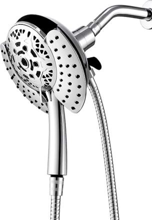 Shower Head with Handheld High Pressure: INAVAMZ Hand Held Shower Head & Rain Shower Head 2-IN-1 Shower Head with 59" Rotatable Stainless Steel Hose, Meet cUCP and CEC Certification
