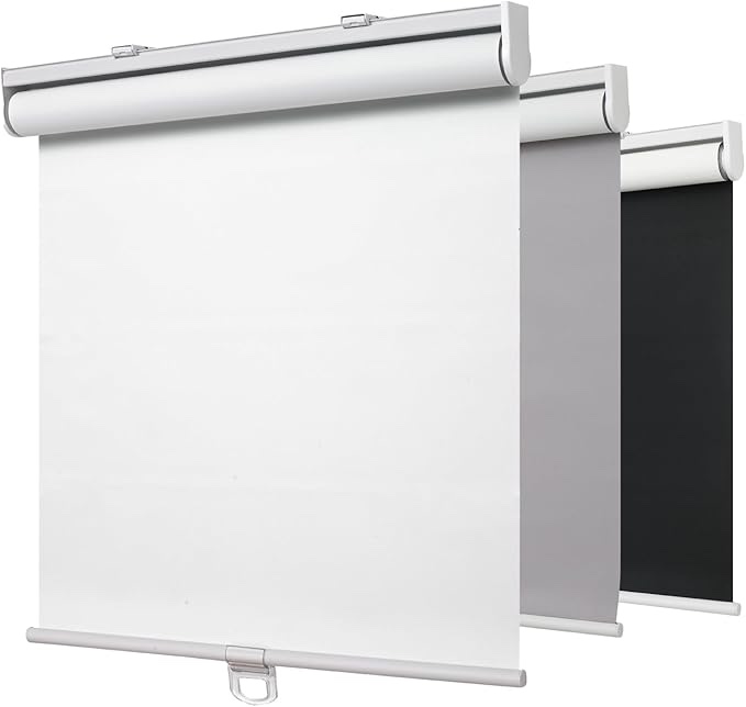 ChrisDowa Cordless Free-Stop 100% Blackout Blinds for Windows, Roller Windows Shades with Thermal Insulated, UV Protection Fabric for Living Room, Office and Home. Easy to Install.White 42" W X 72" H 42"W x 72"H White 