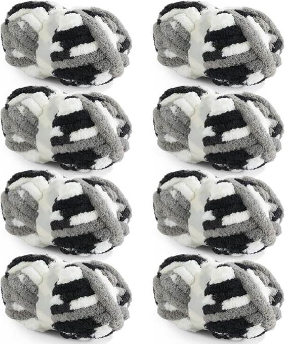 ALZOEAR Fluffy Jumbo Chenille Chunky Yarn for Crocheting Mixed Color Blanket Yarn,Cushion Bed Sofa Home Decor,Thick Yarn for Hand Knitting/Arm Knitting.(Light Green & Mint Green & Dark Green) 4.4 lb/192 yards Light Green & Mint Green & Dark Green