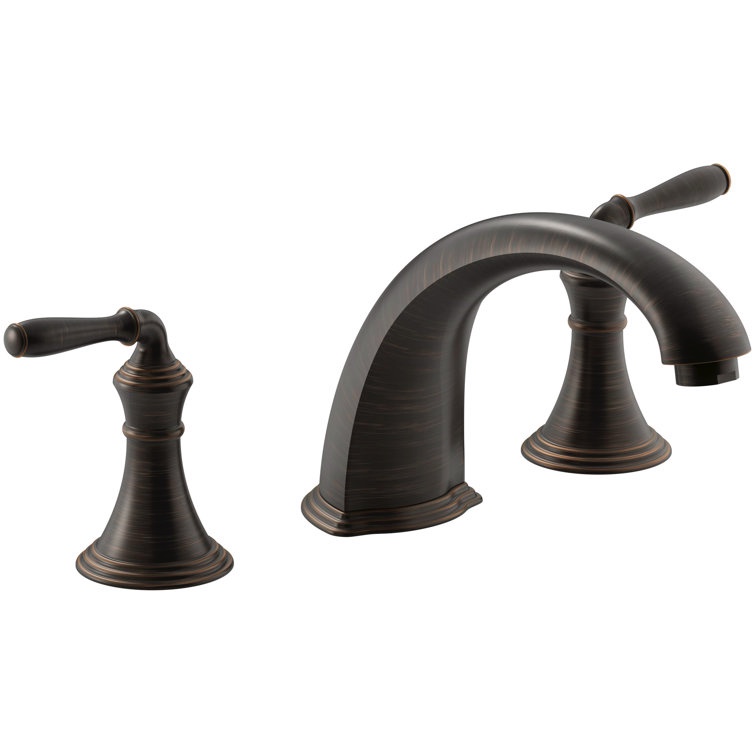 Oil Rubbed Bronze Devonshire® Double Handle Deck Mounted Roman Tub Faucet Trim
