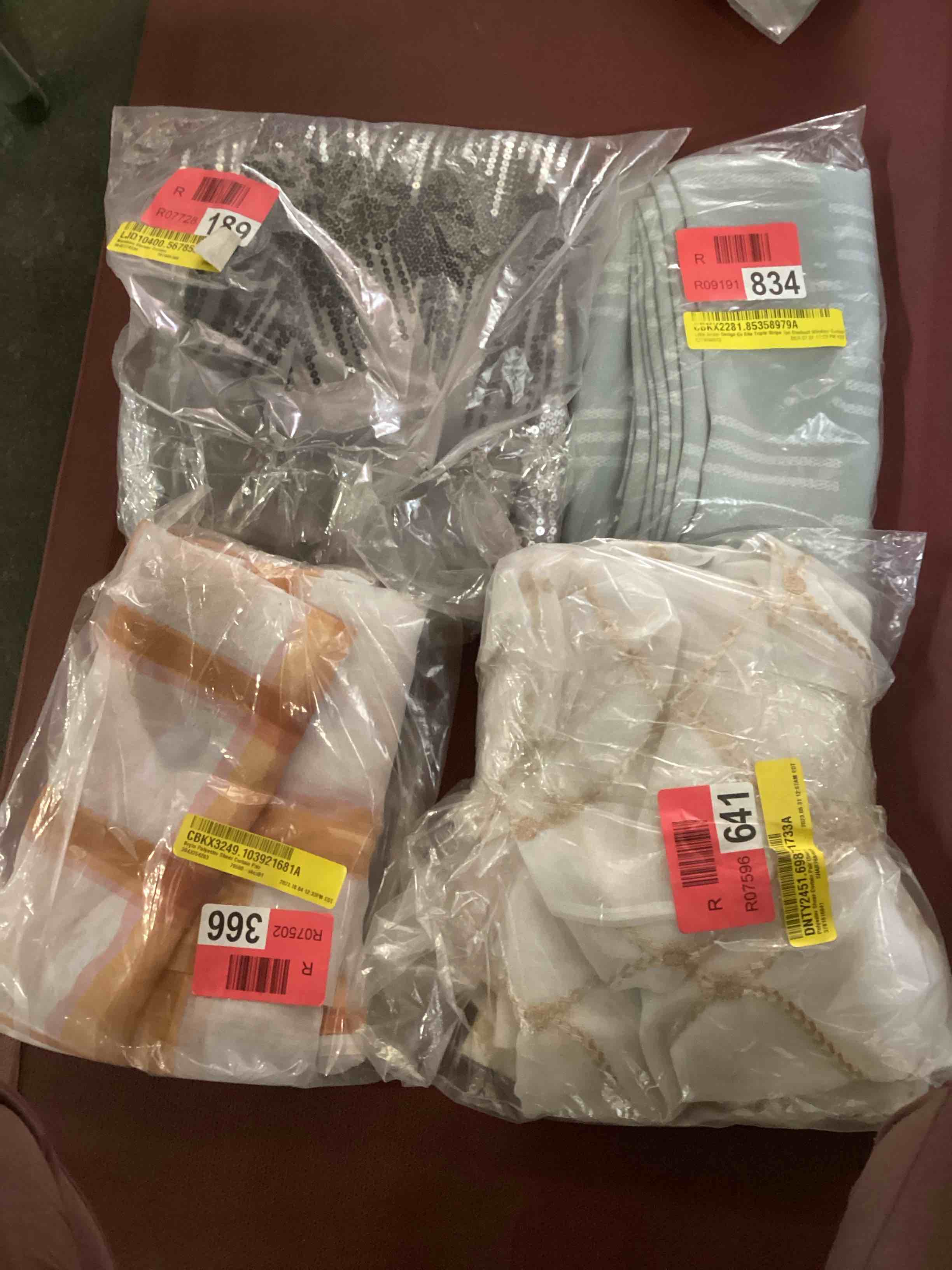 Assorted Curtain Panels, Varying, in different sizes and colors
