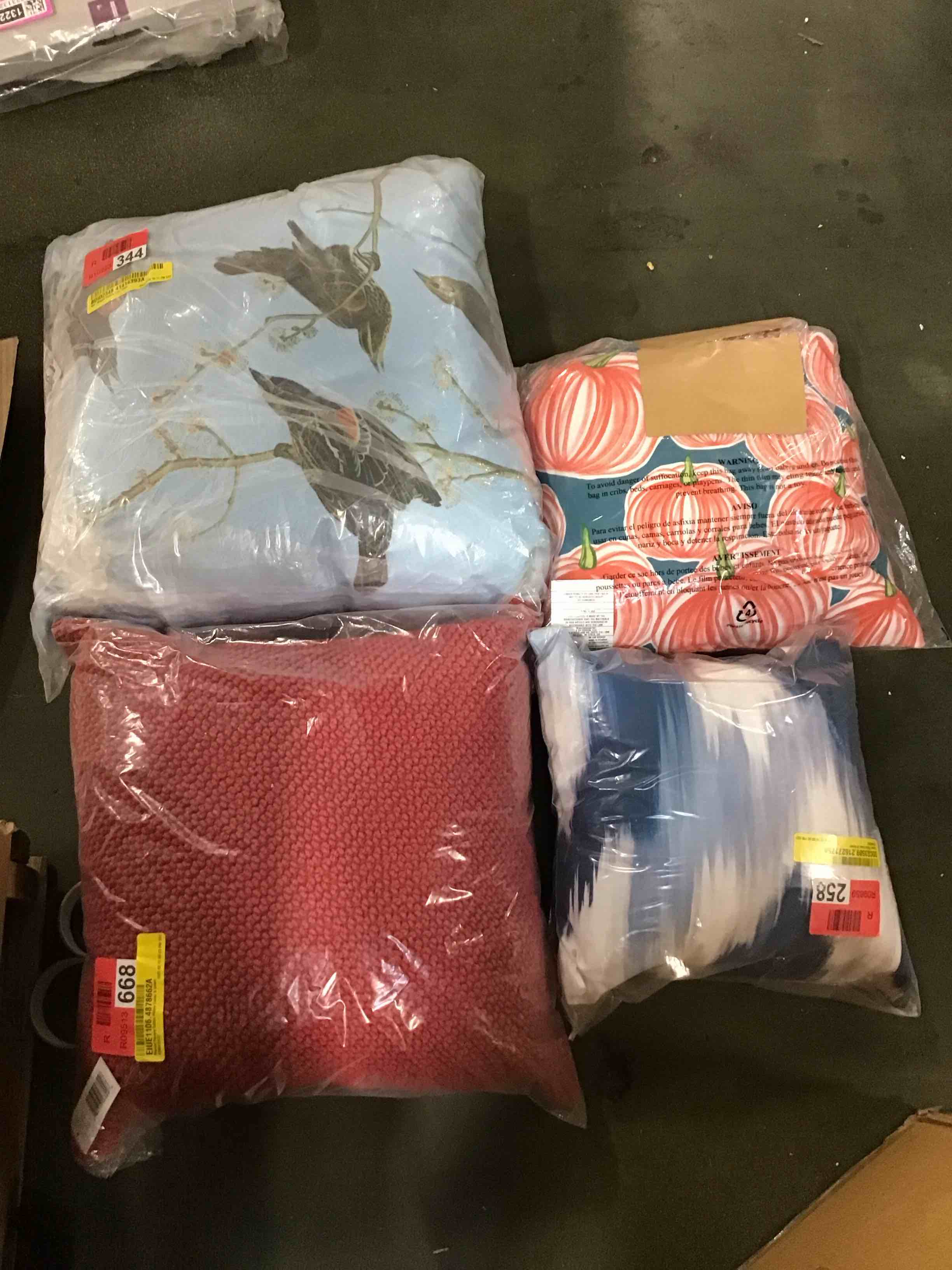 assorted throw pillows