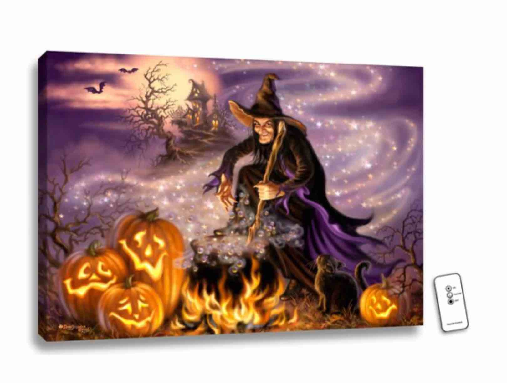 All Hallow’s Eve 18” x 24” fully illuminated Halloween wall art  
