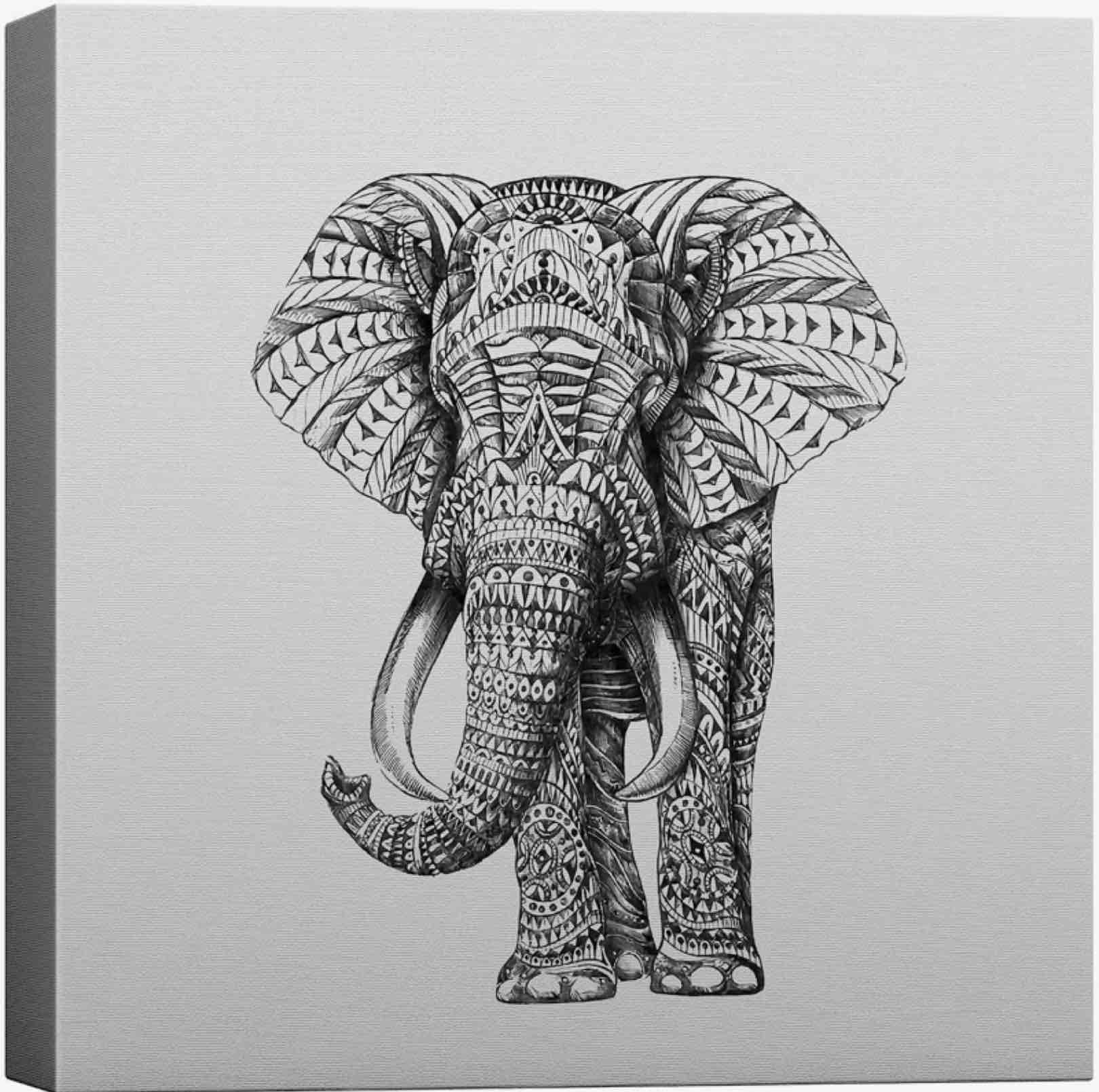 Animals " Tribal Elephant Splash-Ink Effect H14 "