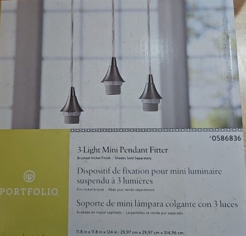 Style Selections 11.8-in Brushed Nickel Mini Pendant