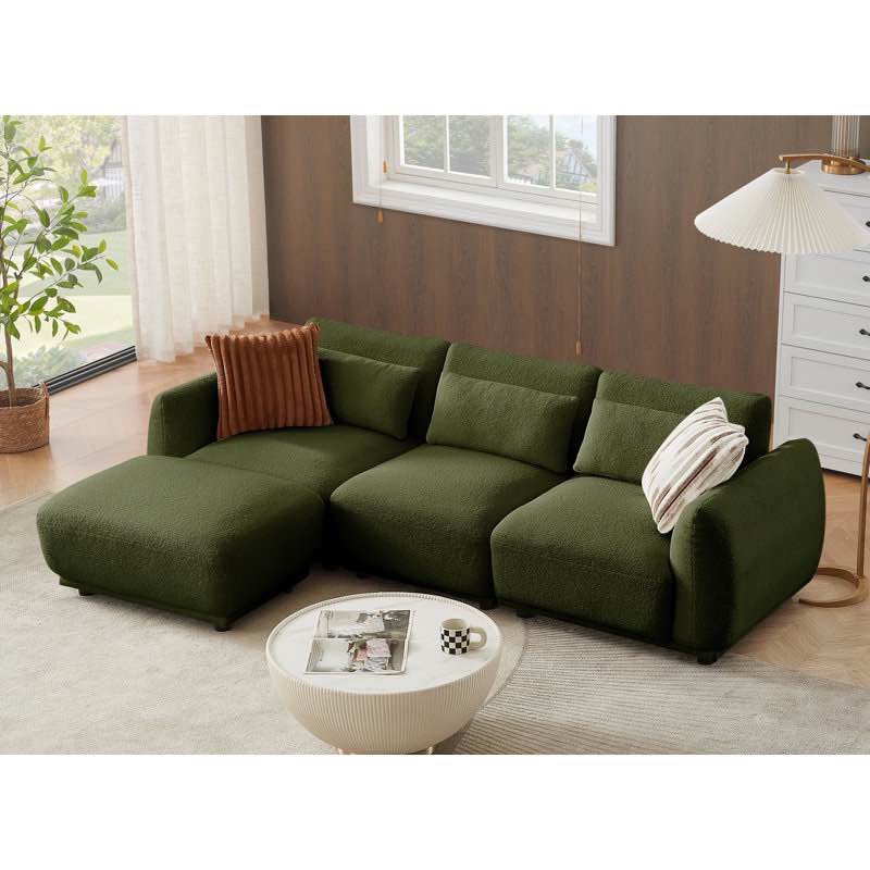 Latitude Run Ballyrobert Upholstered Sectional, Dark Green, (incomplete, ottoman only)