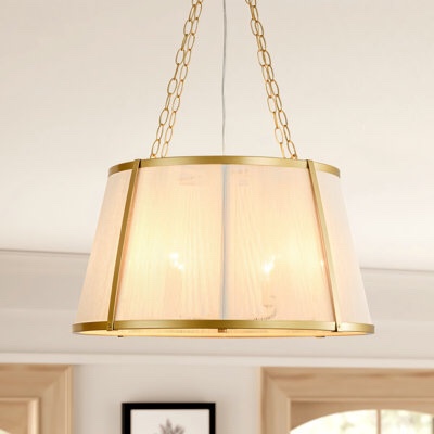 Jayime 6 light cone rattan chandelier 