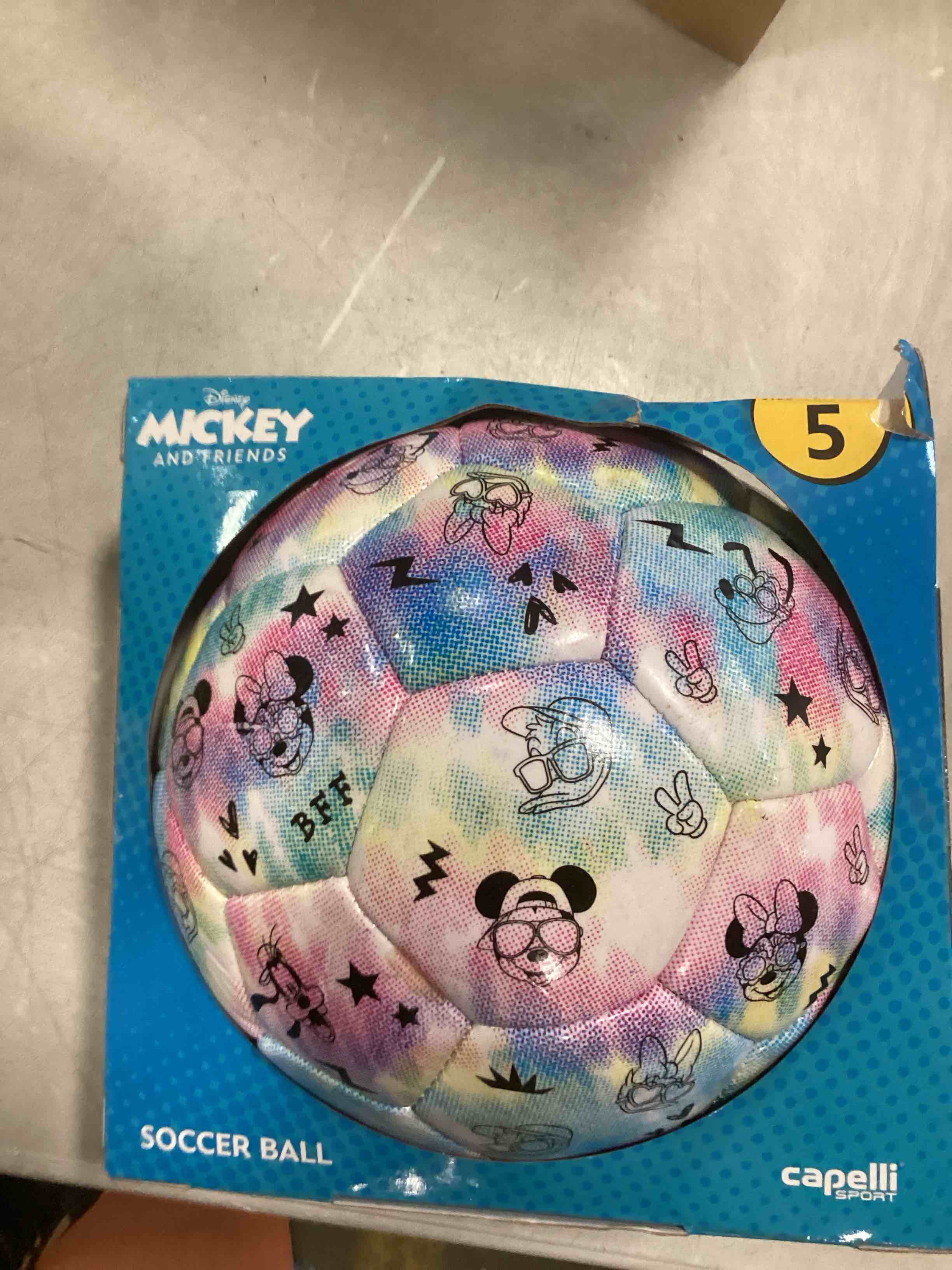 Capelli Sport Disney Mickey Mouse Soccer Ball, Tie-Dye Mickey Mouse Design Youth Kids Soccer Ball, M