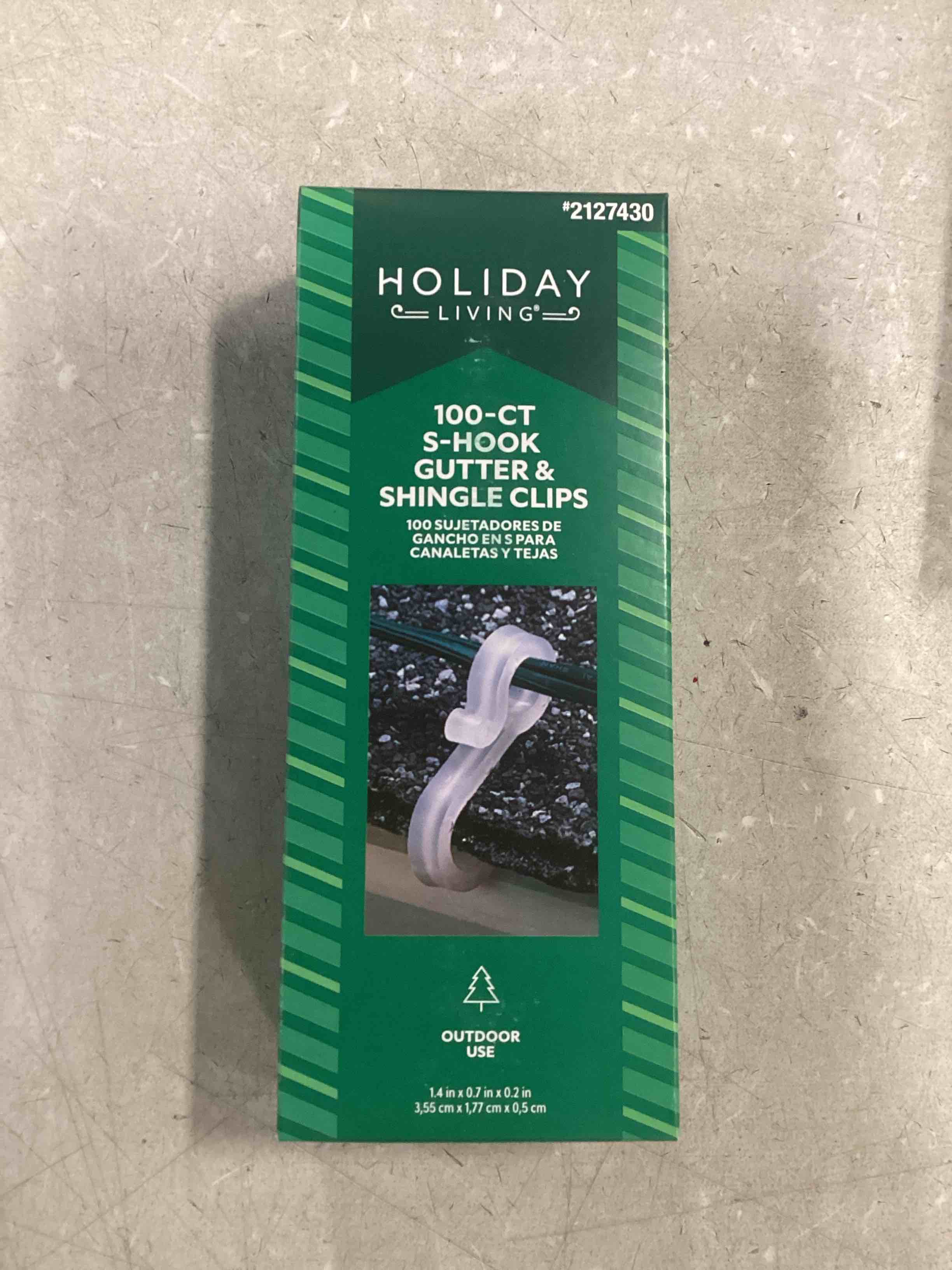 (2 pack) Holiday Living 100 Count S-Hook Gutter & Shingle Clips Roof Xmas lights Hangers