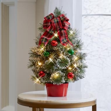 The Holiday Traditions Red and Green Tabletop Tree