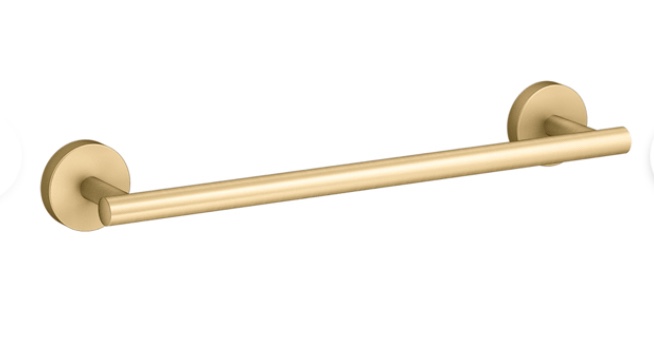 Harlow 24-in Towel Bar Brushed Gold Finish 