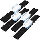 Wesiti 4 Pcs Wooden Name Badge Holder ID Badge Tray Organizer ID Tag Name Badge Plate ID Card Sign Decor for Office School Business (Black, 23.6 x 3.5 x 0.8 Inches)