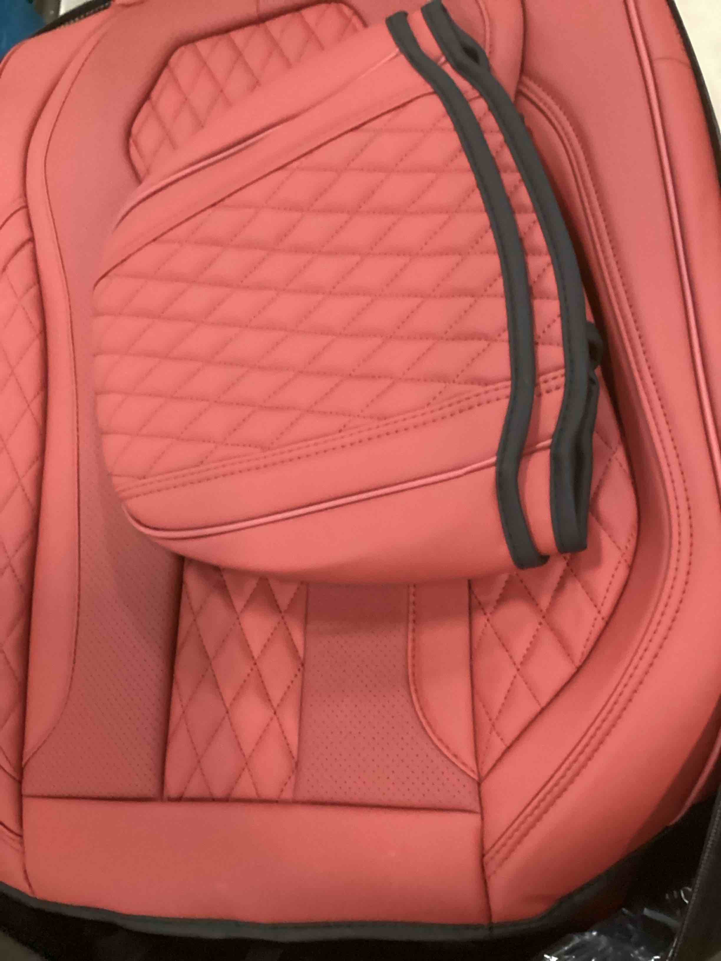 Coverado Seat Covers, Car Seat Covers Full Set, Red Car Seat Cover, Car Seat Covers Front Seats Back Seat Cover, Waterproof Car Seat Cushion,Leather Seat Cover Seat Protector Universal Fit Most Cars