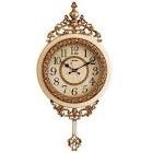 SHISEDECO Elegant, Traditional, Decorative, Hand Painted Modern Grandfather Wall Clock Fancy Ethnic Luxury Handmade Decoration, Swinging Pendulum for New Room or Office. Large. 29.5 Inch. (Blue)