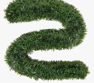 2 Pack 50 Foot Soft Christmas Garland, Non-lit Christmas Garland Ideal for Indoor and Outdoor Decor, Green Tinsel Garland for Holiday Wedding Party Decoration