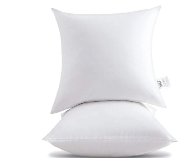 18x18 Pillow Inserts (Set of 2)- 100% Cotton Covering Down Alternative Throw Pillows White for Couch Bed Sofa