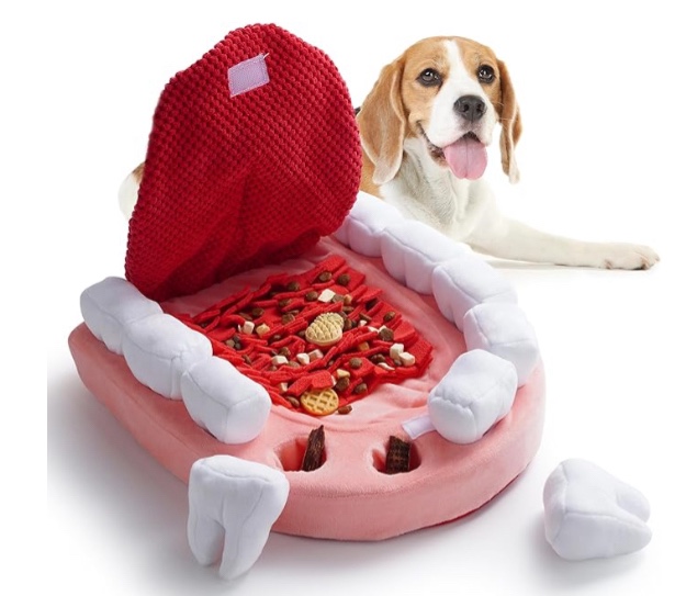 Nocciola Interactive Teeth Dog Toys – Enrichment Puzzle Funny Dog Toys for Small to Large Dogs, Non-Slip Hide and Seek Dog Toys to Keep Dogs Busy
