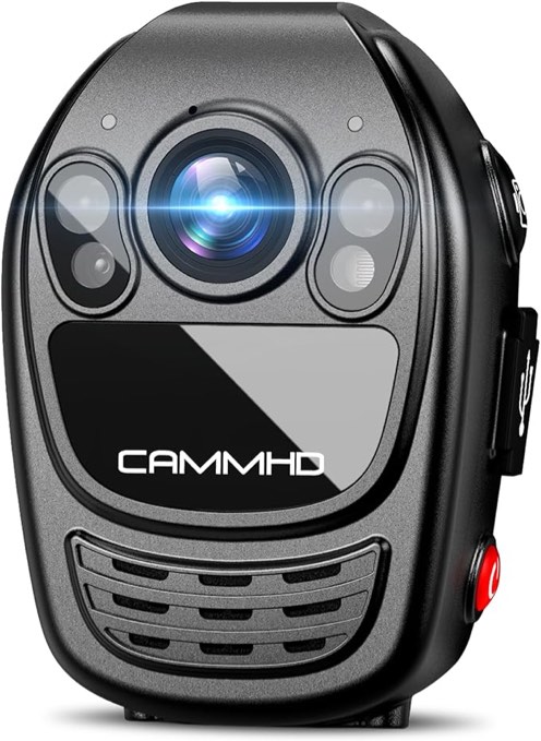 CAMMHD YX1-64G 2K/1440P Body Camera Support Video Audio Image, 3500mAh Battery Work 12hrs, Night Vision and 2.0IN Screen Easy to Playback, Data-encrypted Body Cam for Police and Personal