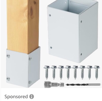 304 Stainless Steel Adjustable Post Protector (Range 3.3-6in), Protect mailboxes, Deck and Fences from rain and Damage to Maintenance Equipment white