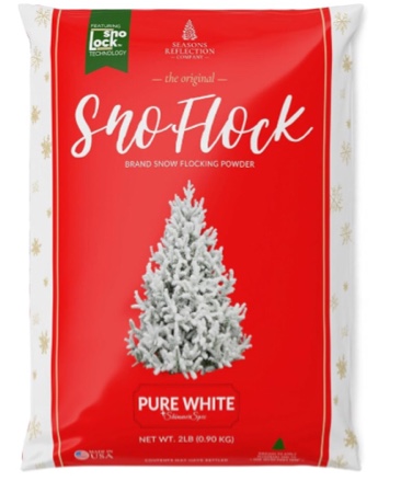 The Original Premium Self-Adhesive Snow Flock Powder with ShimmerSpec for Christmas Trees & Decor | Made in USA | 2 lbs