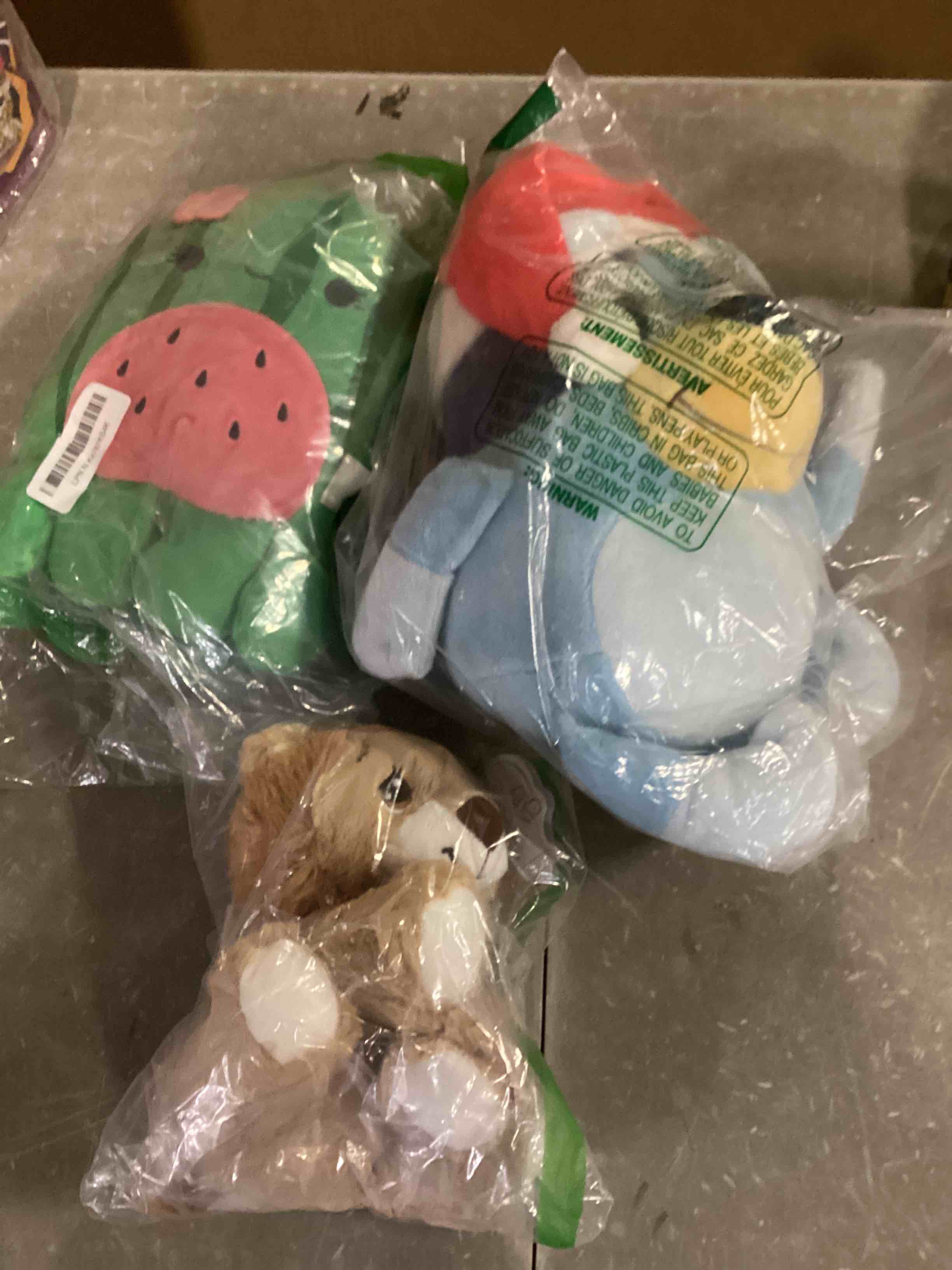 Assortment of 3 Plush Toys (Different styles and sizes)