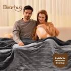 Bearhug Electric Blanket King Size 100" x 90", Dual Controller Heated Blanket, Velvet & Sherpa, 10-Heat Levels & 1-12H Auto Off, 5 Year Warranty, Over-Heat Protect, ETL, Machine Washable King Size 100" × 90" Gray-velvet & Sherpa Grey