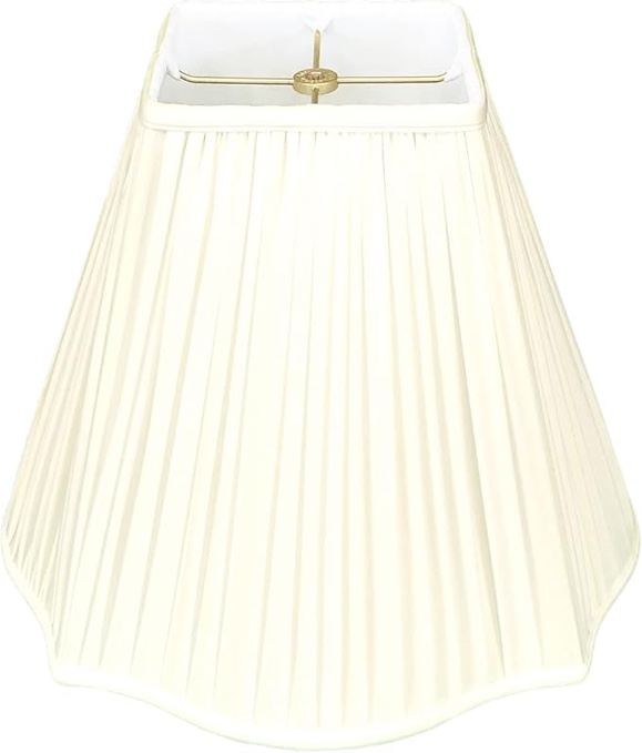 Royal Designs Fancy Square Gather Pleat Basic Lamp Shade, White, 5.75 x 14 x 11.75, Eggshell 