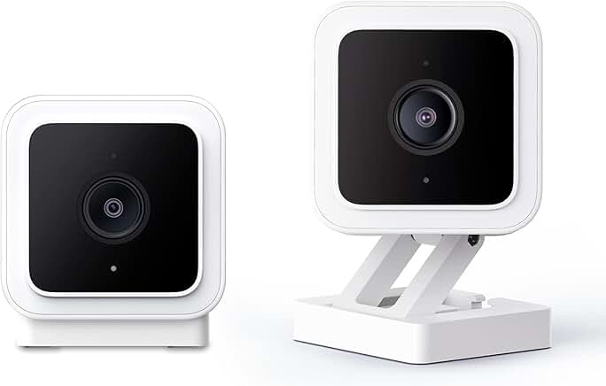 ( set of 2). Wyze - Cam v3 Indoor/Outdoor Wired 1080p HD Security Camera - White