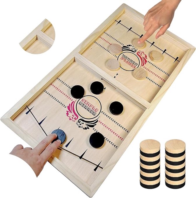 Fast Sling Puck Game, Table Desktop Battle, Sling Foosball?Paced Winner Board Games Toys?Slingshot Games Toy, Parent-Child Toy Board Table Game (S(14.4 * 8.5in))..pack of 2))
