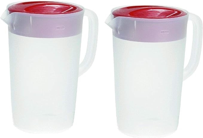 Rubbermaid 1 Gallon Servin' Saver Pitcher (Set of 2), 1, Red
