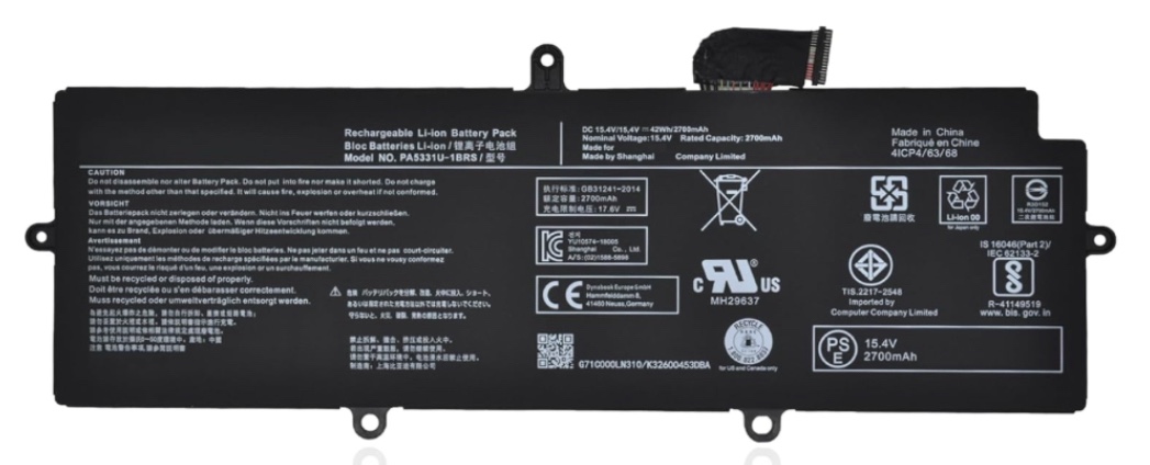 PA5331U-1BRS-BTI Notebook Battery for Tosibha Dynabook Portege A30-E