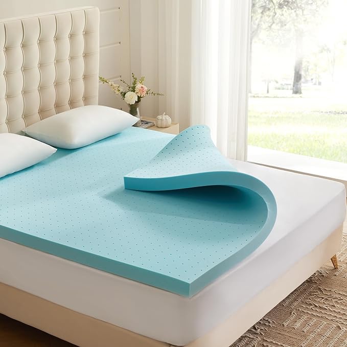 4 Inches Memory Foam, Soft Blue, 2 Pack, Size Unknown 