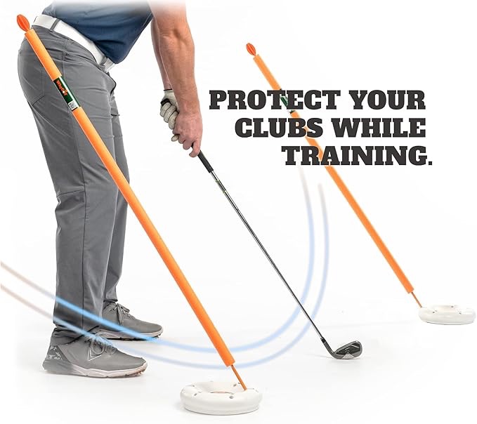 Padded Golf Alignment Rods - Golf Alignment Sticks with Protective Padding, Create Golf Swing Trainer Angles Like Pro Trainers