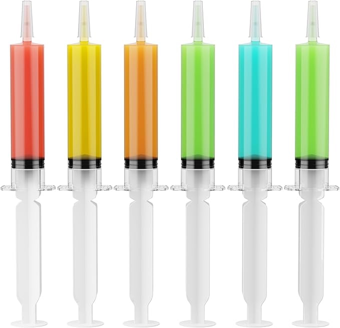 Jelly Shot Syringes with Cap for Halloween Party, 2 OZ Reusable Jelly Shot Syringes Plastic Tubes Syringe Shot Containers for Halloween Party Supplies (White Plunger,40 Pack)