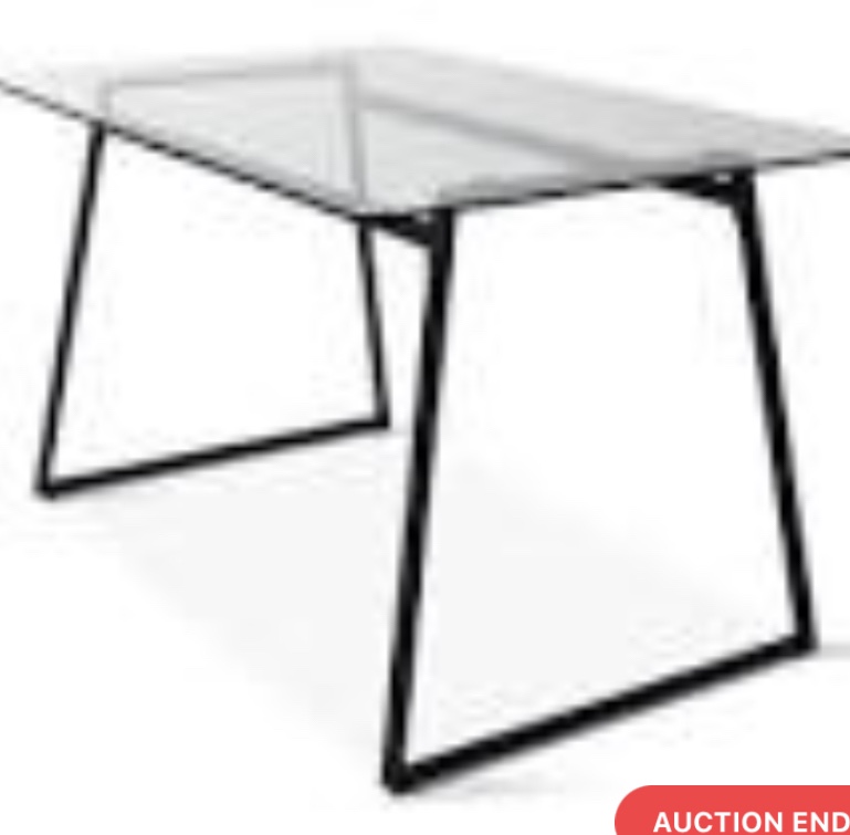 FU05105 Table with Glass Top Black ( incomplete Base only) 