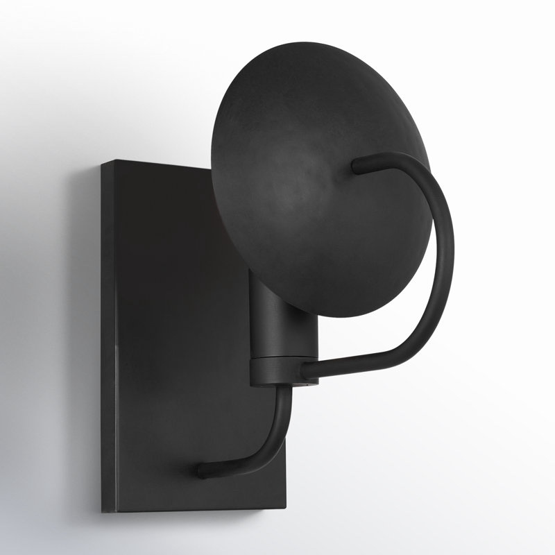 Whare Single Light Steel Dimmable Armed Sconce