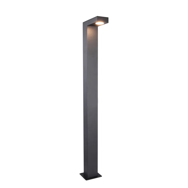 Light Outdoor Pathway LED Lights Modern European Design Garden Lights Square Landscape Lighting Finish: Grey, Size: 33" H x 6" W x 4" D