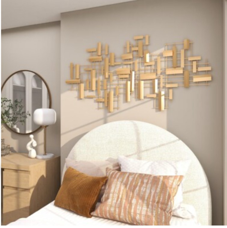 Grayson Lane 60-Inches W x 30-Inches H Metal Geometric 3D Stripes Abstract Wall sculpture