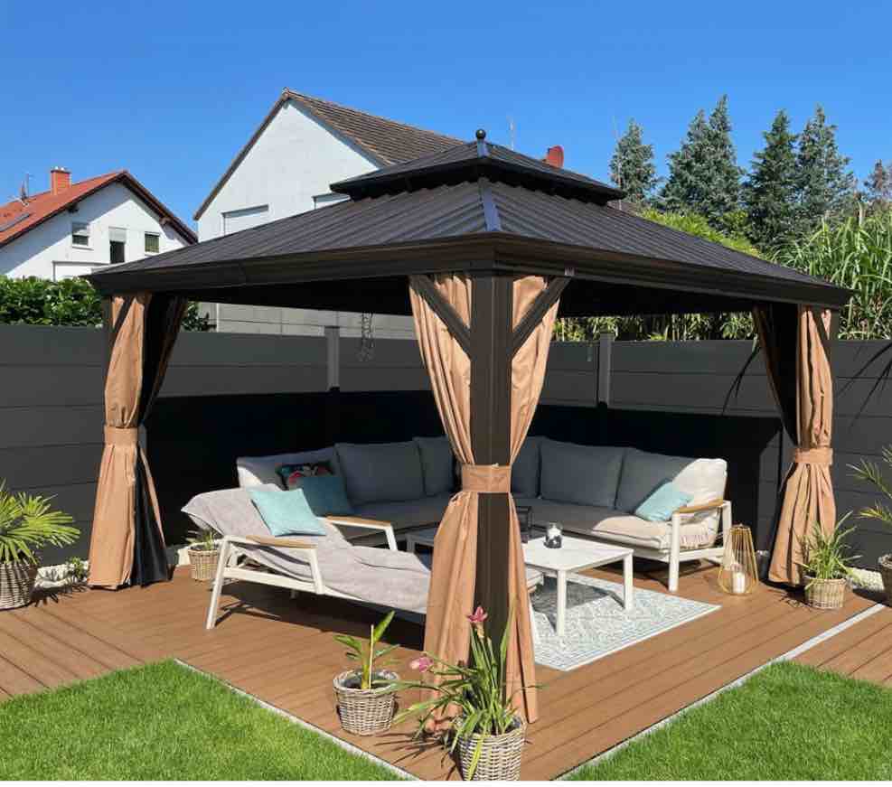 PURPLE LEAF 12 Ft.X12 Ft. HARDTOP GAZEBO (Incomplete, Box 3/4 )