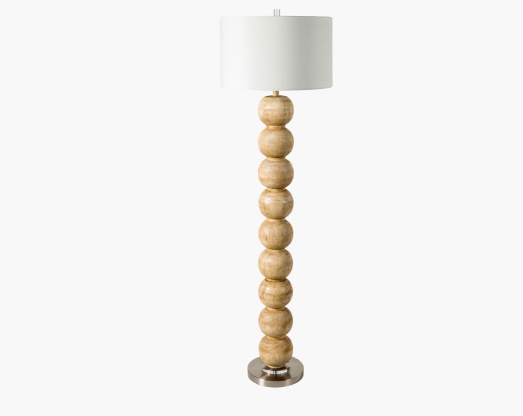 AGV-001 62 x 18 x 18 in. Algarve Acrylic & Metal Table Lamp, Beige & Clear