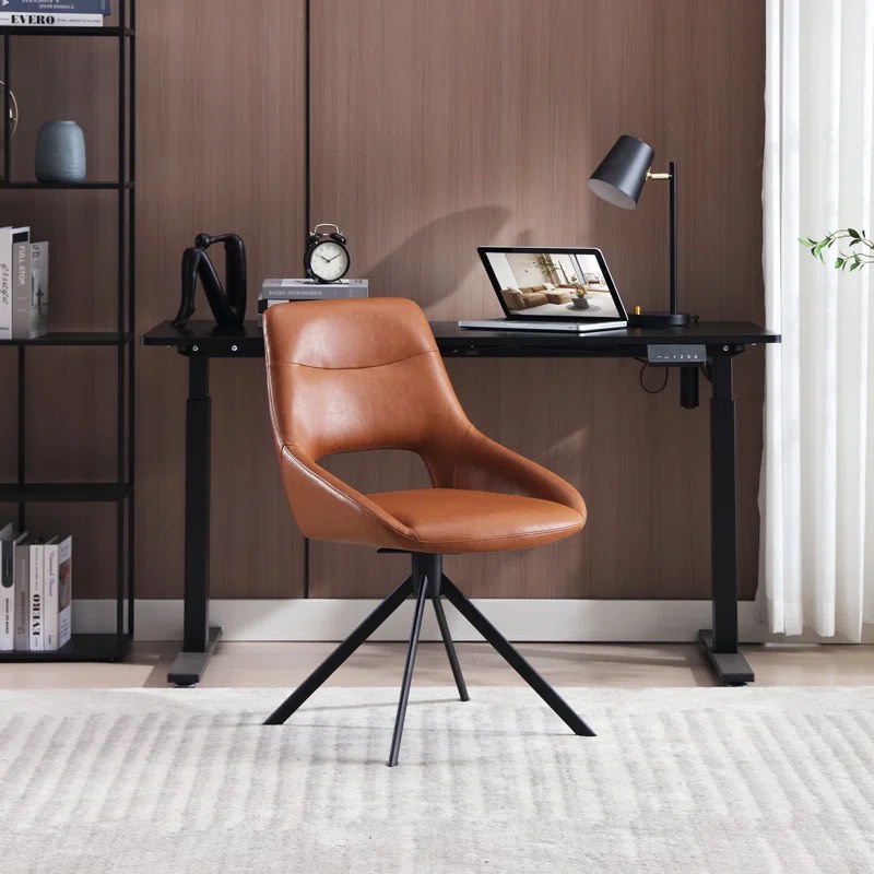 Jakavian Vegan Leather Swivel Chair