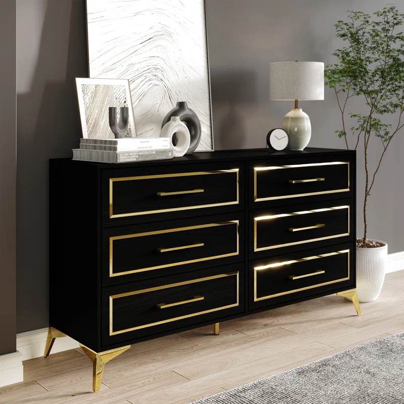 Baccus 6 Drawer 52.52" W Double Dresser