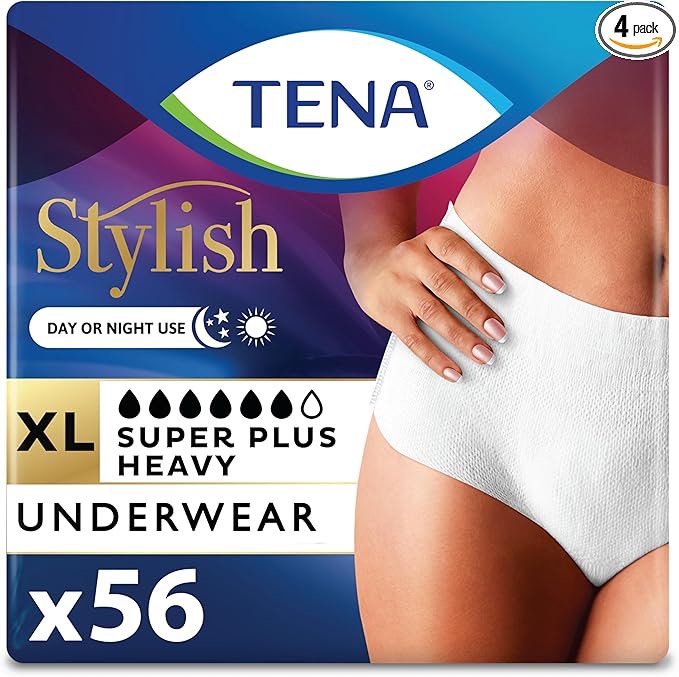 Tena Incontinence Underwear for Women  Super Plus  XL  56 (4X 14)