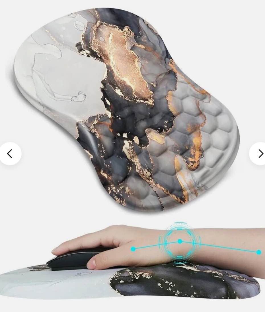 Hokafenle Ergonomic Mouse Pad Wrist Support, Wrist Rest Mousepad for Carpal Tunnel Pain Relief with Integrated Memory Foam Slope Massage Bulge (11.8x7.9 inch) KM01