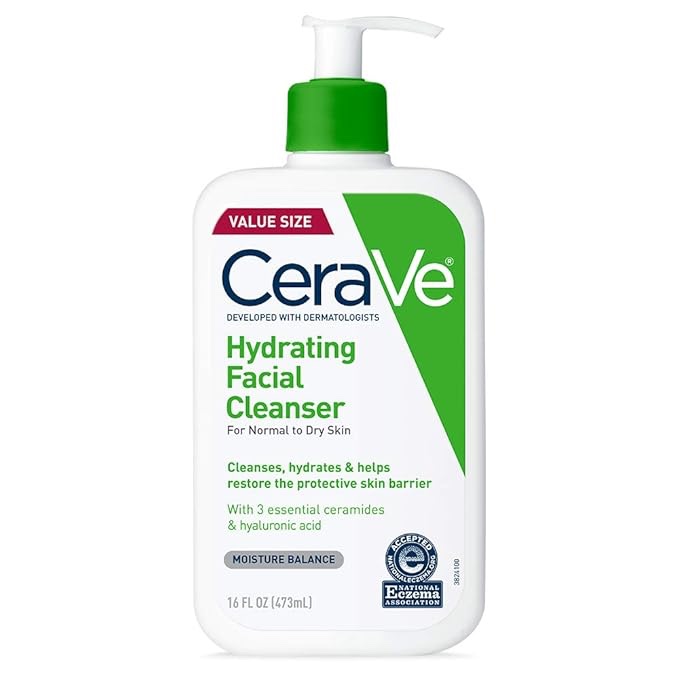 CeraVe Hydrating Face Wash | Daily Facial Cleanser for Dry Skin | Fragrance Free | 16 Fl Oz