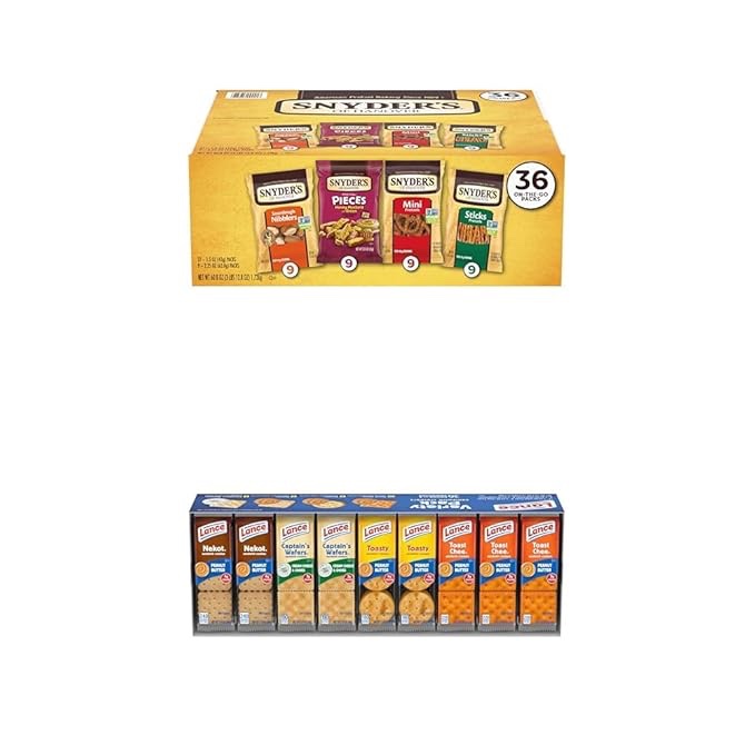 Snyder s of Hanover  Variety Pack Pretzels  Individual Packs  4 Flavors  36 Ct ((BB: 03/22/2025))